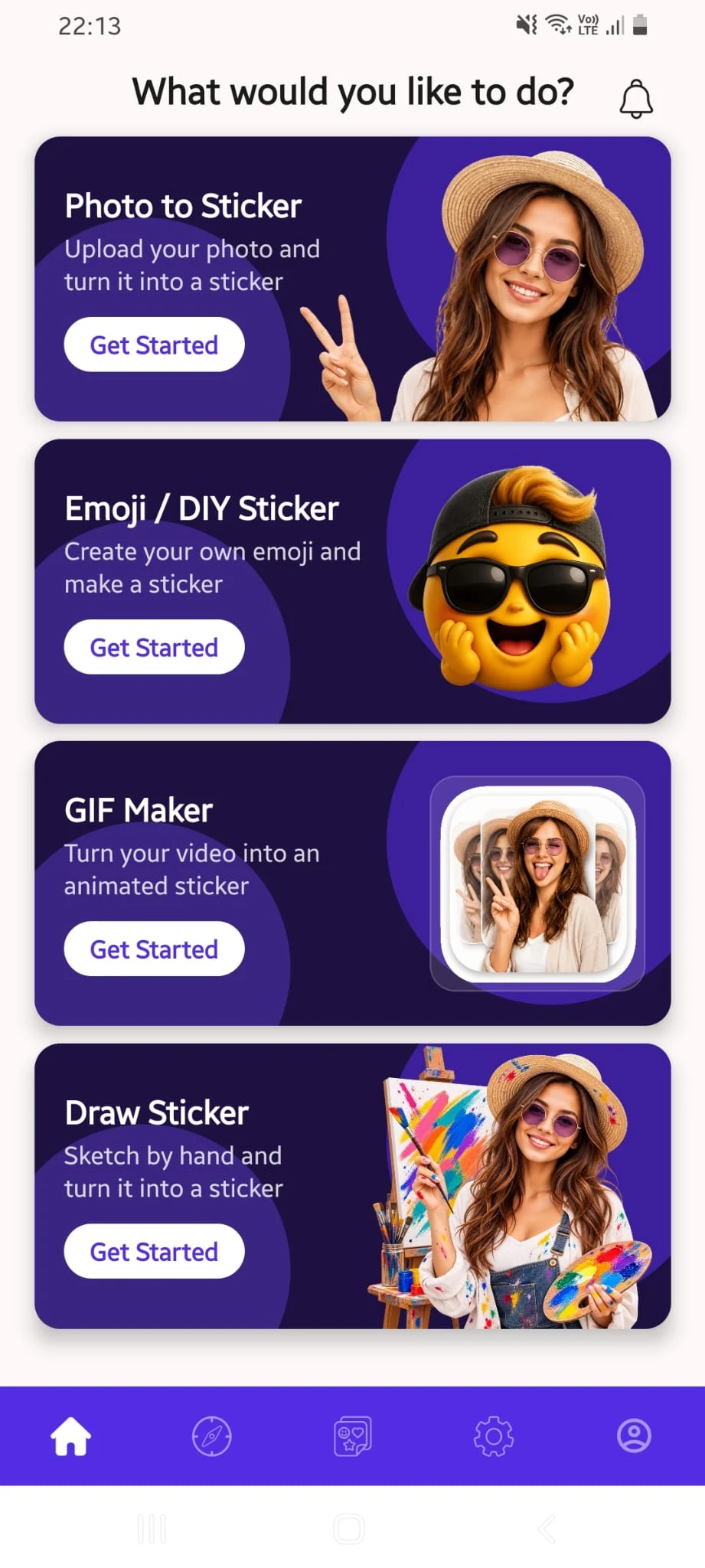 Stizone home screen